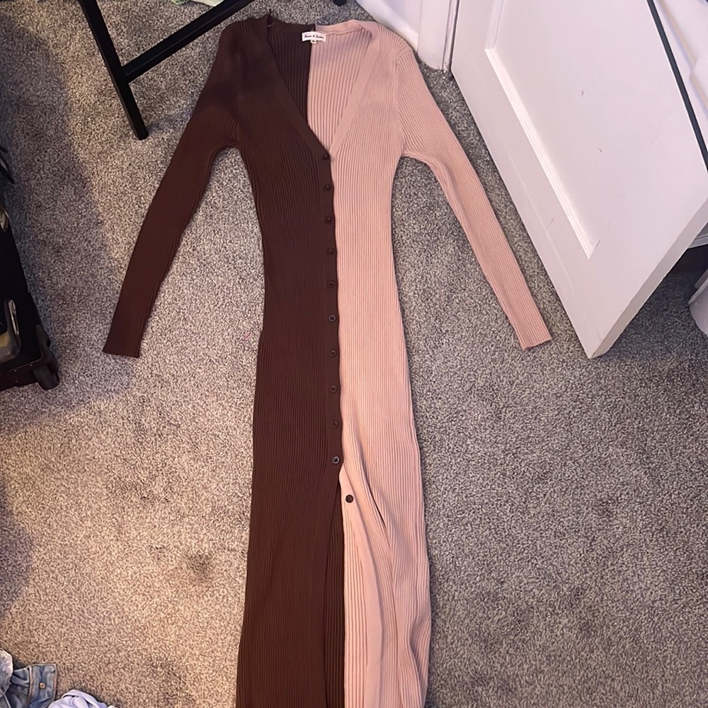 Duo colored sweater dress